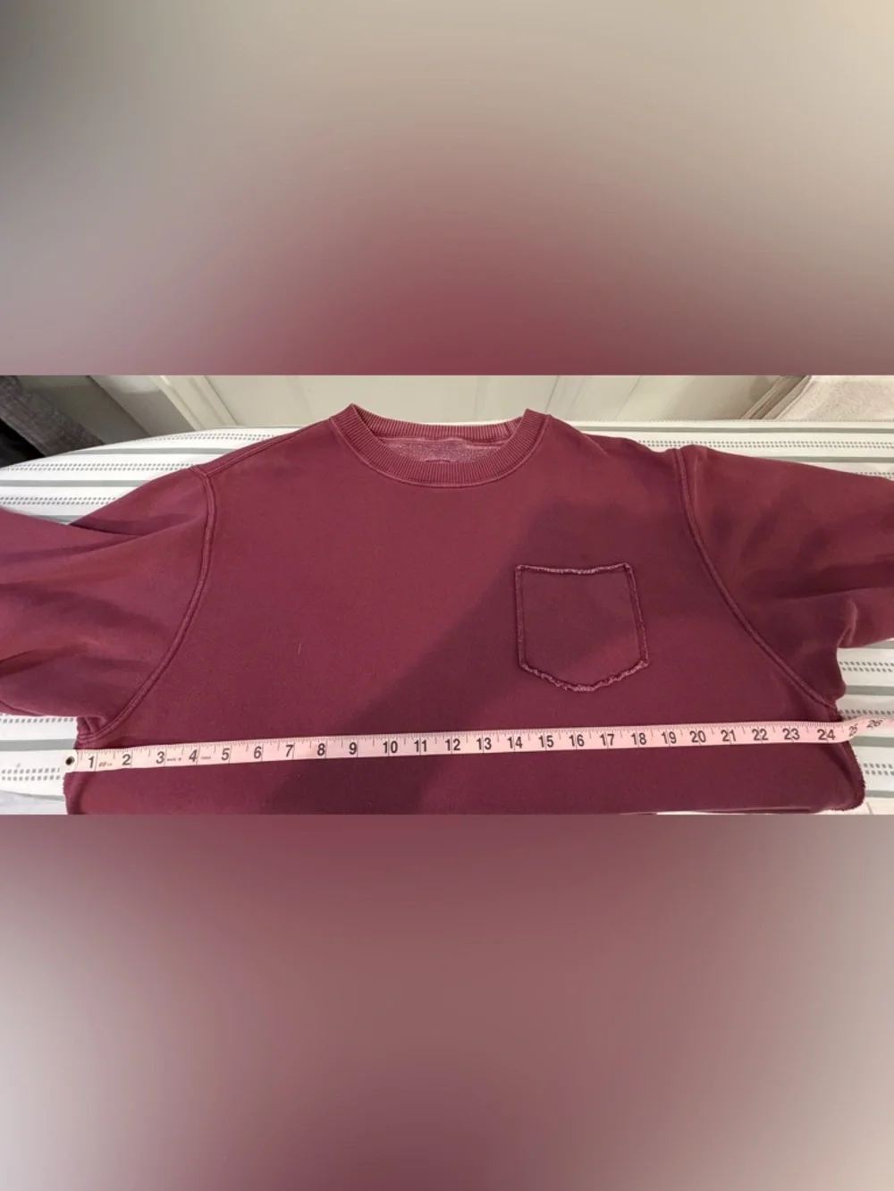 Aerie Relaxed Fit Burgundy Crewneck Sweatshirt - Picture 10 of 11